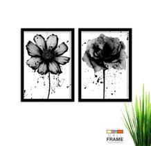 Quadro Decorativo Flores 2 peças de 40x60 com Moldura