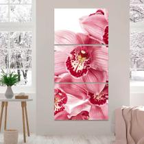 Quadro Decorativo Flores 60x120 Parede Sala Orquídea Rosa