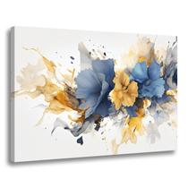 Quadro Decorativo Flores Abstrato Decoração Sala Cozinha em Tela Cavas