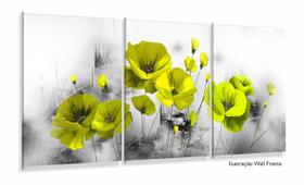 Quadro Decorativo Flores Amarelas 120x60 3 peças