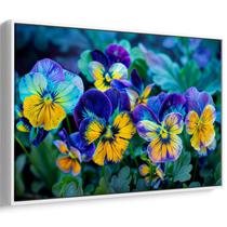 Quadro decorativo Flores - Amor Perfeito Azuis e Amarelas em Harmonia - Art Canvas
