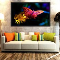Quadro Decorativo Flores Borboleta Decorações Salas Com Moldura TT03 Quadro Decorativo Flores Borboleta Decorações Salas Com Moldura TT03