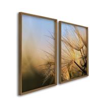 Quadro Decorativo Flores Dente de Leão com 2 telas para Banheiro Quarto Hall