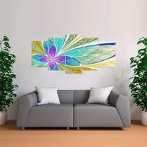 Quadro Decorativo Flores Design Colorido Para Sala Mosaico