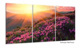 Quadro Decorativo Flores Por Do Sol Hd 120x60 Quarto Sala