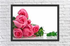 Quadro Decorativo Flores Rosa Paisagens Salas Decorações Com Moldura Quadro Decorativo Flores Rosa Paisagens Salas Decorações Com Moldura