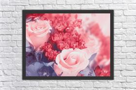 Quadro Decorativo Flores Rosa Paisagens Salas Decorações Com Moldura