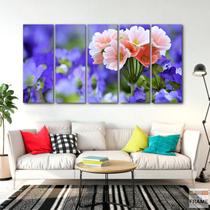 Quadro Decorativo Flores Sala Quarto 5 peças