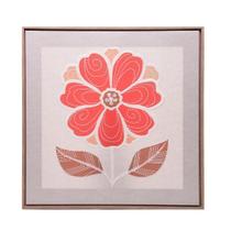 Quadro Decorativo Floriva 50cm x 50cm x 2,5m Rosa MDF