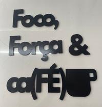 quadro decorativo Foco Força & Café (fé) 40x40cm Madeira Mdf 3mm Aplique De Parede quadro decorativo Foco Força & Café (fé) 40x40cm Madeira Mdf 3mm Aplique De Parede