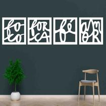 Quadro Decorativo Foco, Força e Fé 3mm Vazado - Mdf