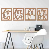 Quadro Decorativo Foco, Força e Fé 3mm Vazado - Mdf