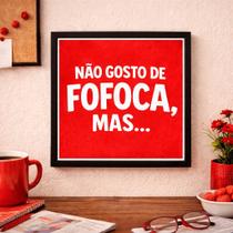 Quadro Decorativo Fofoca 33x33cm Mold Branca Vidro Quadro Decorativo Fofoca 33x33cm Mold Branca Vidro