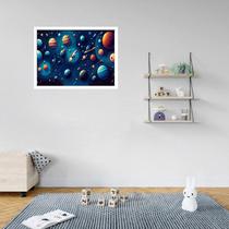 Quadro Decorativo Foguete Espaço - 50x70cm Quadro Decorativo Foguete Espaço - 50x70cm