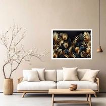 Quadro Decorativo Folhagem Dourada e Preta 50x70cm