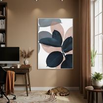 Quadro Decorativo Folhagem Noturna 70x50cm Mold Branca