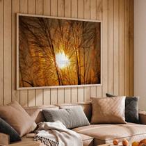 Quadro Decorativo Folhagem Relva Por Do Sol - 50x70cm