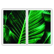 Quadro Decorativo Folhagem Tropical Verde 90x60 Sala Quarto Quadro Decorativo Folhagem Tropical Verde 90x60 Sala Quarto
