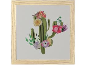 Quadro Decorativo Folhagens Cacto 23,5x23,5cm - Design Up Living