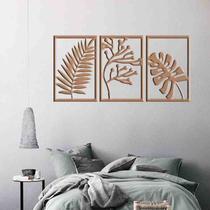 Quadro Decorativo Folhas Abstratos Vazado MDF 3mm