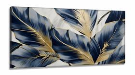 Quadro Decorativo Folhas e Arcos Laranja Estilo 3d em Tecido canvas 130x60