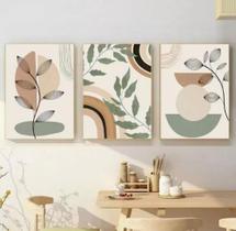 Quadro decorativo Folhas Verdes Abstrato"