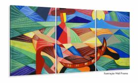 Quadro Decorativo Formas Canoa 120x60 3 peças Quadro Decorativo Formas Canoa 120x60 3 peças