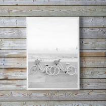 Quadro Decorativo Fotografia Branca Bicicletas 24x18cm - com vidro