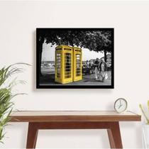 Quadro Decorativo Fotografia Cabine Amarela Vidro 24X18Cm Quadro Decorativo Fotografia Cabine Amarela Vidro 24X18Cm
