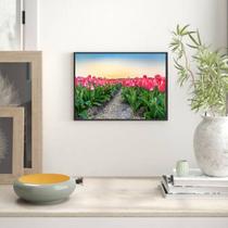 Quadro Decorativo Fotografia Campo de Tulipas 45x34cm