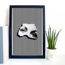 Quadro Decorativo Fotografia Colagem Olhos 34x23Cm