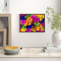 Quadro Decorativo Fotografia de Flores Multicoloridas 45x34cm