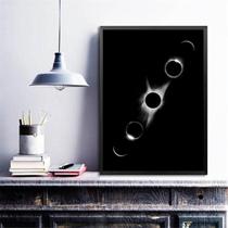 Quadro Decorativo Fotografia Eclipse Lunar 45X34Cm - Vidro