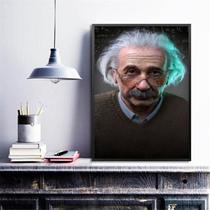 Quadro Decorativo Fotografia Einstein 45x34cm - com vidro