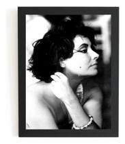 Quadro Decorativo Fotografia Elizabeth Taylor Moldura