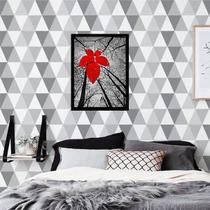 Quadro Decorativo Fotografia Folha Maple Vermelha 45x34cm