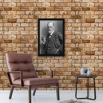 Quadro Decorativo Fotografia Freud 34X23Cm - Moldura Branca