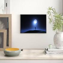 Quadro Decorativo Fotografia Menina Com Lua 45X34Cm