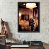 Quadro Decorativo Fotografia Microfone 45x34cm Quadro Decorativo Fotografia Microfone 45x34cm