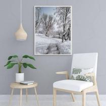 Quadro Decorativo Fotografia Paisagem Com Neve 34x23cm