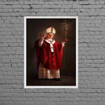 Quadro Decorativo Fotografia Papa Francisco 33x24cm - com vidro