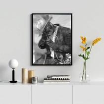 Quadro Decorativo Fotografia Preto Velho 33X24Cm - Com Vidro