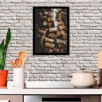 Quadro Decorativo Fotografia Rolhas De Vinho 34x23cm Quadro Decorativo Fotografia Rolhas De Vinho 34x23cm