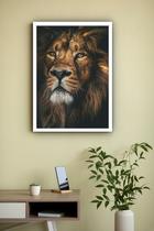 Quadro Decorativo Fotografia Rosto Leão - 70x50cm