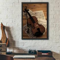 Quadro Decorativo Fotografia Violino 45x34cm