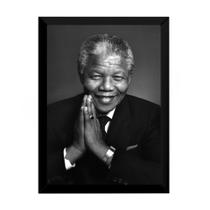 Quadro Decorativo Fotografico Nelson Mandela 42x29cm