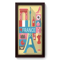 Quadro Decorativo - França - 19cm x 34cm - 248qdmp