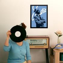 Quadro Decorativo Frank Sinatra Azul 24x18cm - com vidro