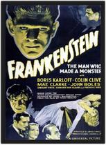 Quadro Decorativo Frankenstein Filmes Cartaz Cinema Decorações Com Moldura