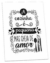 Quadro Decorativo Frase Cozinha com Amor 28 x 20 cm MDF 6mm - Athena Decorações Quadro Decorativo Frase Cozinha com Amor 28 x 20 cm MDF 6mm - Athena Decorações